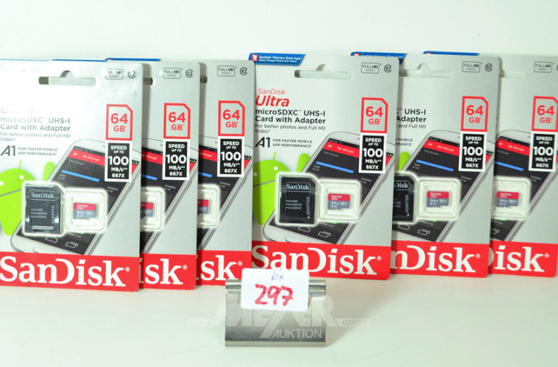 6 Speicherkarten ''SanDisk''