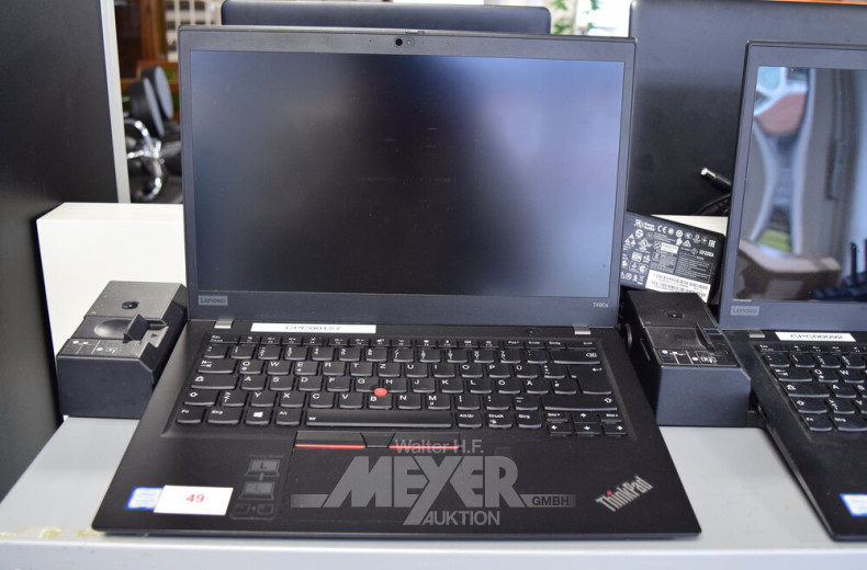 Laptop LENOVO ThinkPad T490s, schwarz