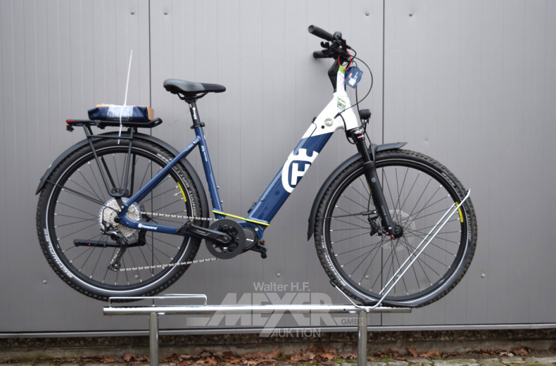 E-Bike, white/blue