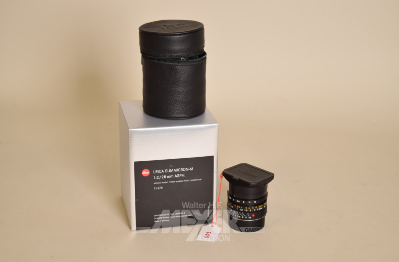 Objektiv LEICA 28 mm, schwarz eloxiert