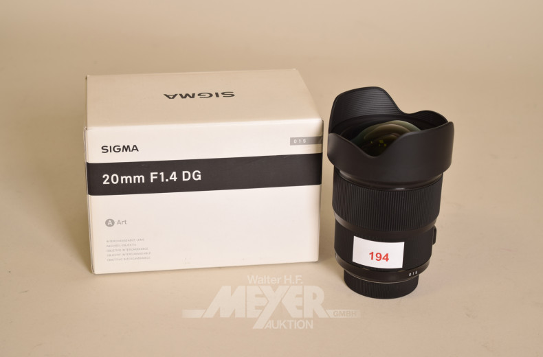 Objektiv SIGMA 20 mm für Nikon