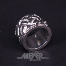 Los 141: Ring, unisex, 750er WG, ca. 32 g.