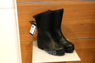 Paar schwarze Motorradstiefel