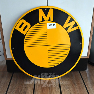 BMW-Schild, gelb/schwarz