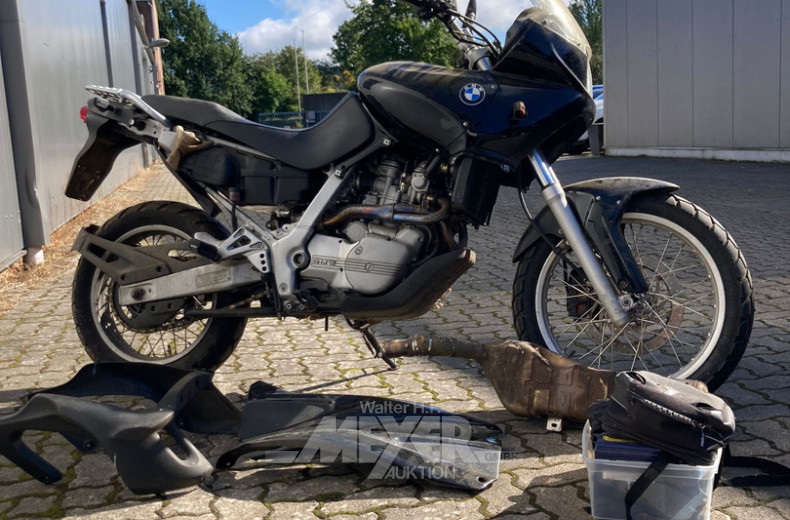 BMW F650 Motorrad, teilzerlegt