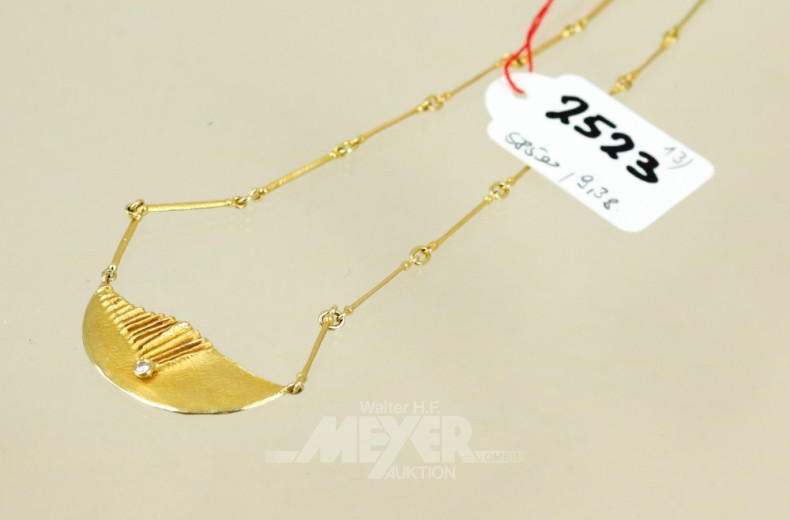 modernes zartes Collier, 585er GG,