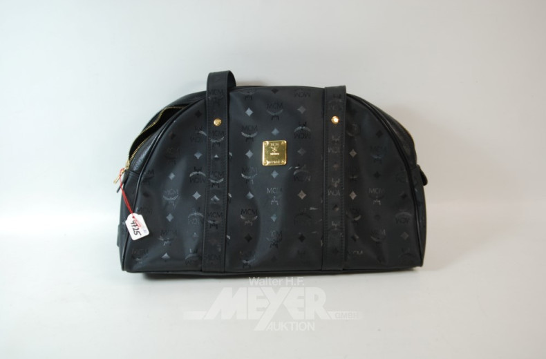 Reisetasche, ''MCM'', schwarz,