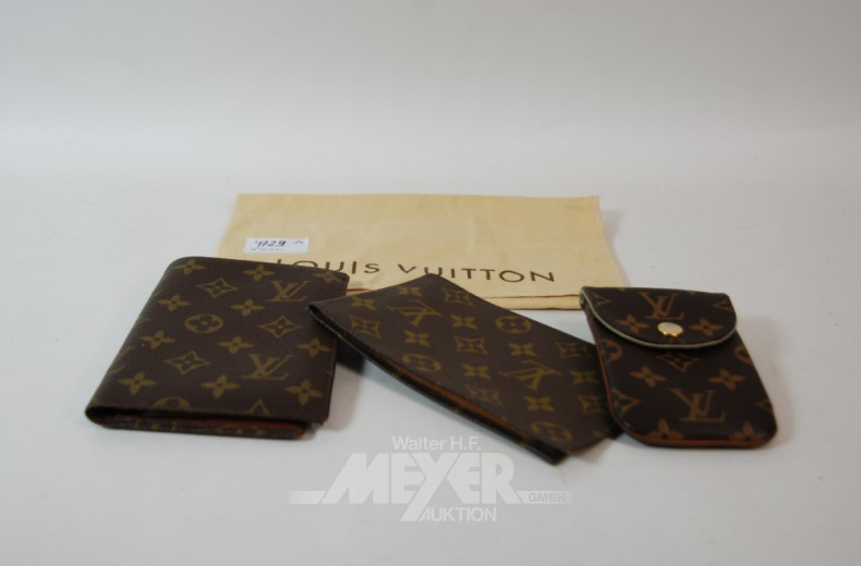 3 Teile LOUIS VUITTON; Schecketui,