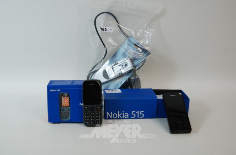 3 Handytelefone; NOKIA u. MOTOROLA,