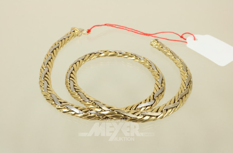 Collier, 750er Gelbgold, geflochten mit