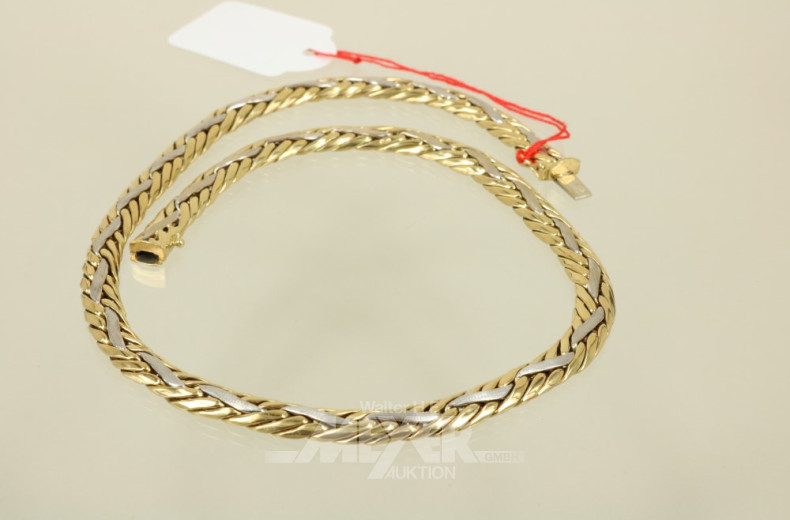 Collier, 750er Gelbgold, geflochten mit