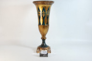 ital. Keramikvase, gold/grün