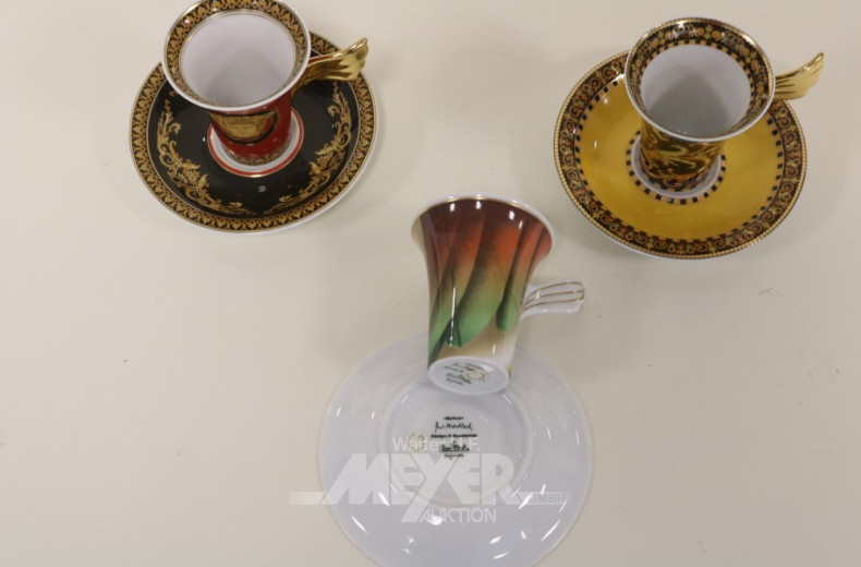 3 Sammeltassen, ROSENTHAL ''Versace sowie