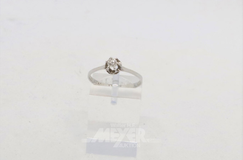 kl. Ring, 585er WG, mit 1 kl. Diamanten