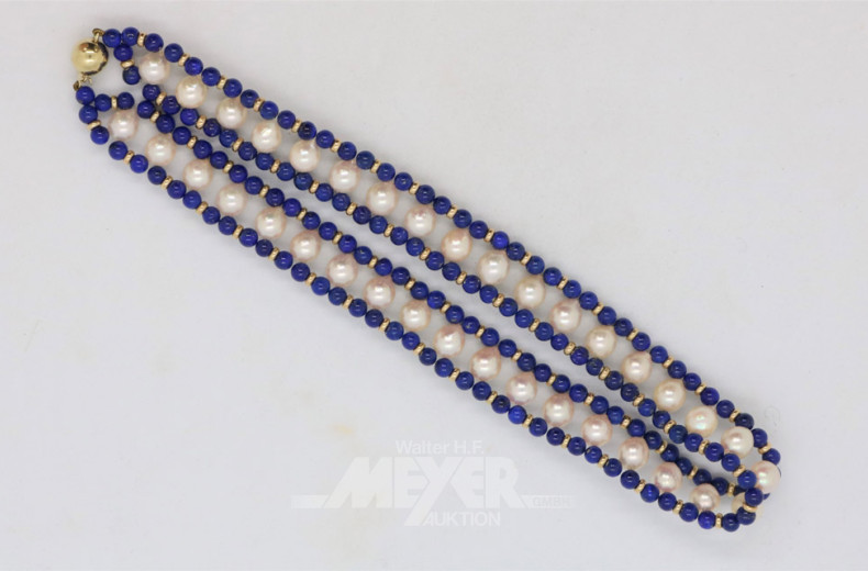 kurzes Perlen-Lapislazuli-Collier,