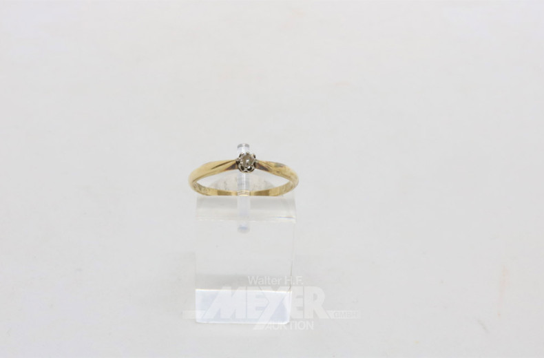 schmaler Ring, 585er GG, mit 1 kl.