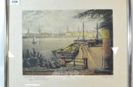 Farbradierung, ''Stadtansicht Hamburg'',