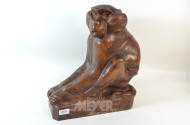 Holzfigur, ''PAVIAN'', defekt, H: 42 cm