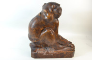 Holzfigur, ''PAVIAN'', defekt, H: 42 cm