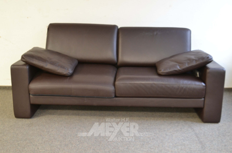 Sofa ROLF BENZ, braunes Leder