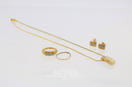 Modeschmuck-Set, 3-tlg., 1 Ohrring Gold