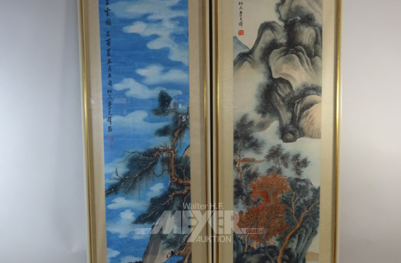 4 Bilder ''Asiatische Landschaft''