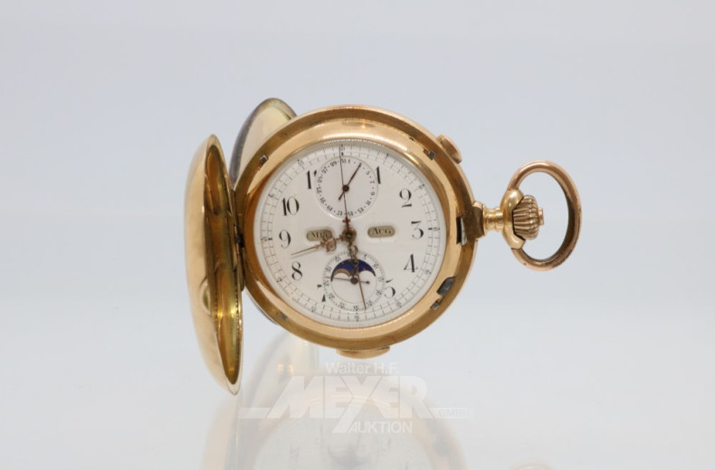 Sprungdeckel-Taschenuhr, Chronograph,