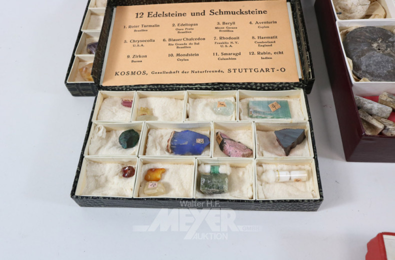 kl. Mineralien-Sammlung und Bernstein