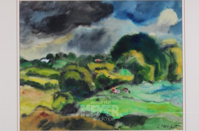 Aquarell ''Norddeutsche Landschaft'' ,