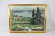 Bild ''Dorf am See'',