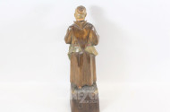 Holz-Schnitz-Figur ''Mönch mit Humpen'',