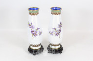 Paar chin. Cloisonet-Vasen, Pfauenmotiv,