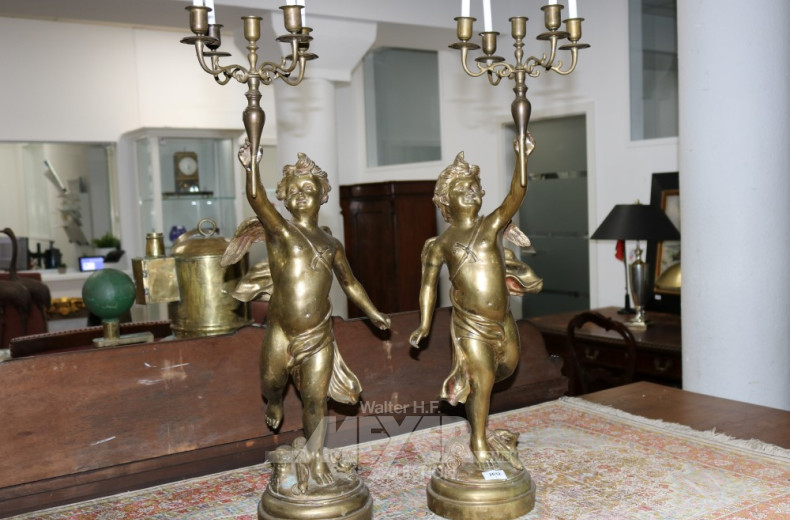 Paar Leuchterfiguren ''Engel'', Messing