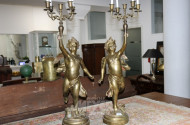 Paar Leuchterfiguren ''Engel'', Messing