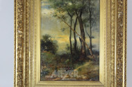 Gemälde ''Landschaft mit Birken''