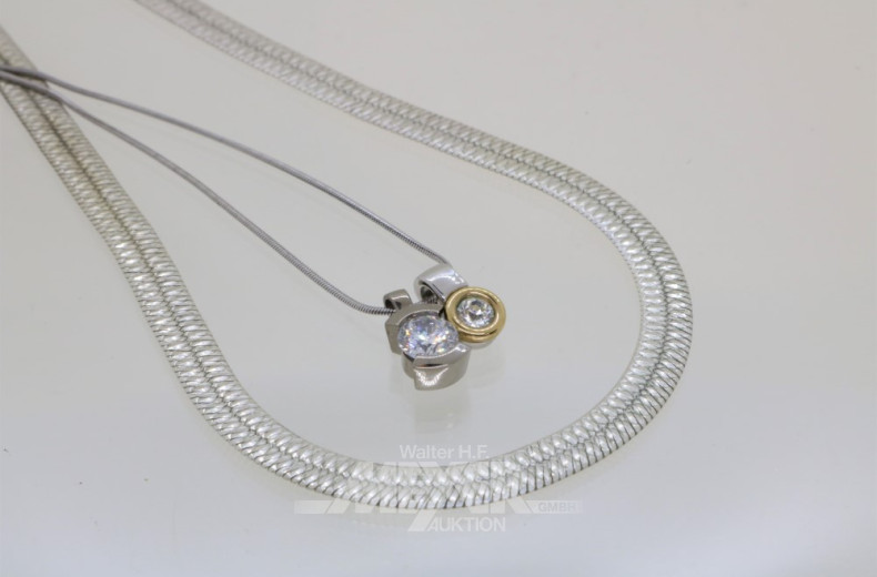 17 versch. Ketten und Collier, Silber