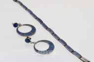 Schmuck-Set Silber emailliert: