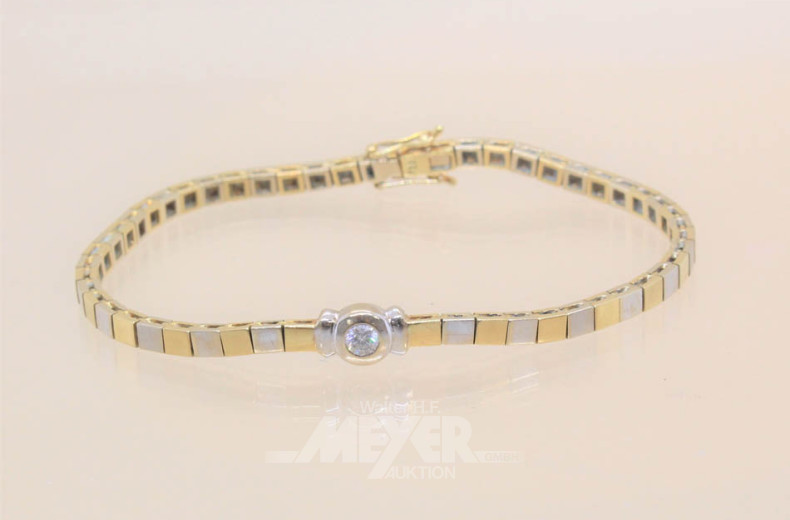 Armband, 750er Gold (Tricolor), besetzt