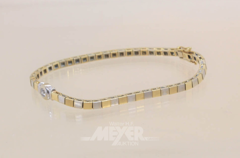 Armband, 750er Gold (Tricolor), besetzt