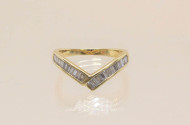 Ring, 750er GG, mit Diamant-Baguettes,