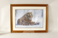 Druck ''Tiger'', ca. 50 x 74 cm,