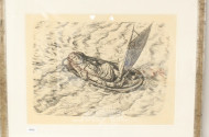 Lithographie ''Schiffbrüchig'',