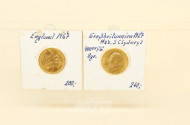 2 Goldmünzen Sovereign,