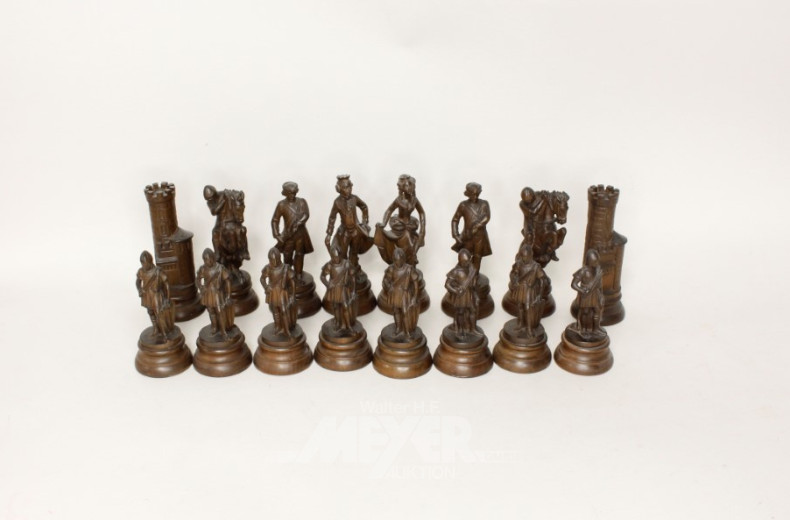 Set Schachfiguren, Holz,