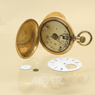 Taschenuhr, 3 Deckel, 585er Gold,