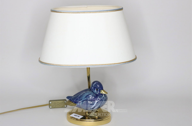 Tischlampe, Fuß ''Ente'', messingfarbener