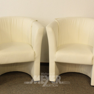 2 Besucher-Wartesessel, Kunstleder beige