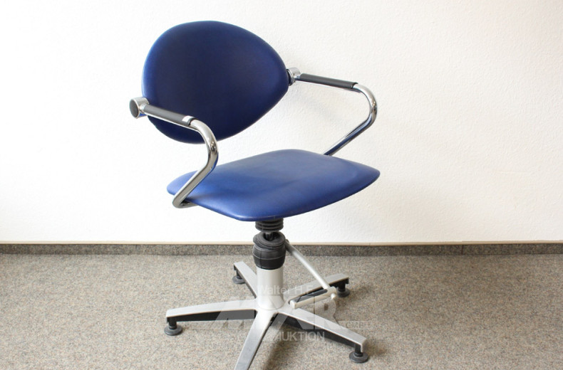 Salonstuhl WELONDA, Kunstleder blau,