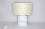 Tischlampe mit Keramikfuß, Schirm beige