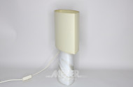 Tischlampe mit Keramikfuß, Schirm beige